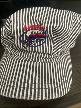 Railroad Engineer Alaska Conductor Cap Stripe Hat  Youth Childs